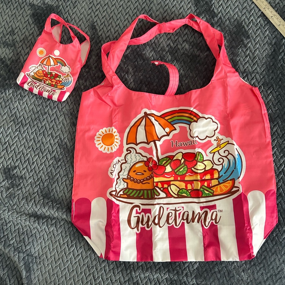 Sanrio Gudetama x Hawaii exclusive reusable packable tote bag